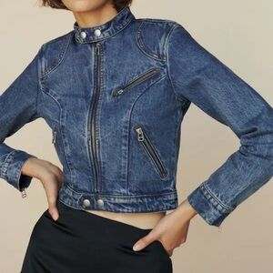 Reformation Dark Blue Jean Jacket-S